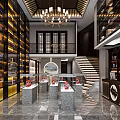 New Chinese-style Tobacco Hotel Wine Display Cabinet Cashier Container Wine Rack Wine Cabinet Wine Tasting Table Reception Desk Firm 3d model