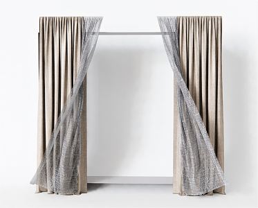 modern curtain gauze curtain 3d model