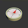 Golden Framed Compass With Red Needle And Directional Letters On Black Background