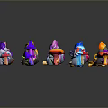 Colorful Cartoon Style Scene Components With Stars Shells Mushrooms Gems For Games And Toys