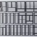Modern casement window aluminum alloy window frame combination 3d model