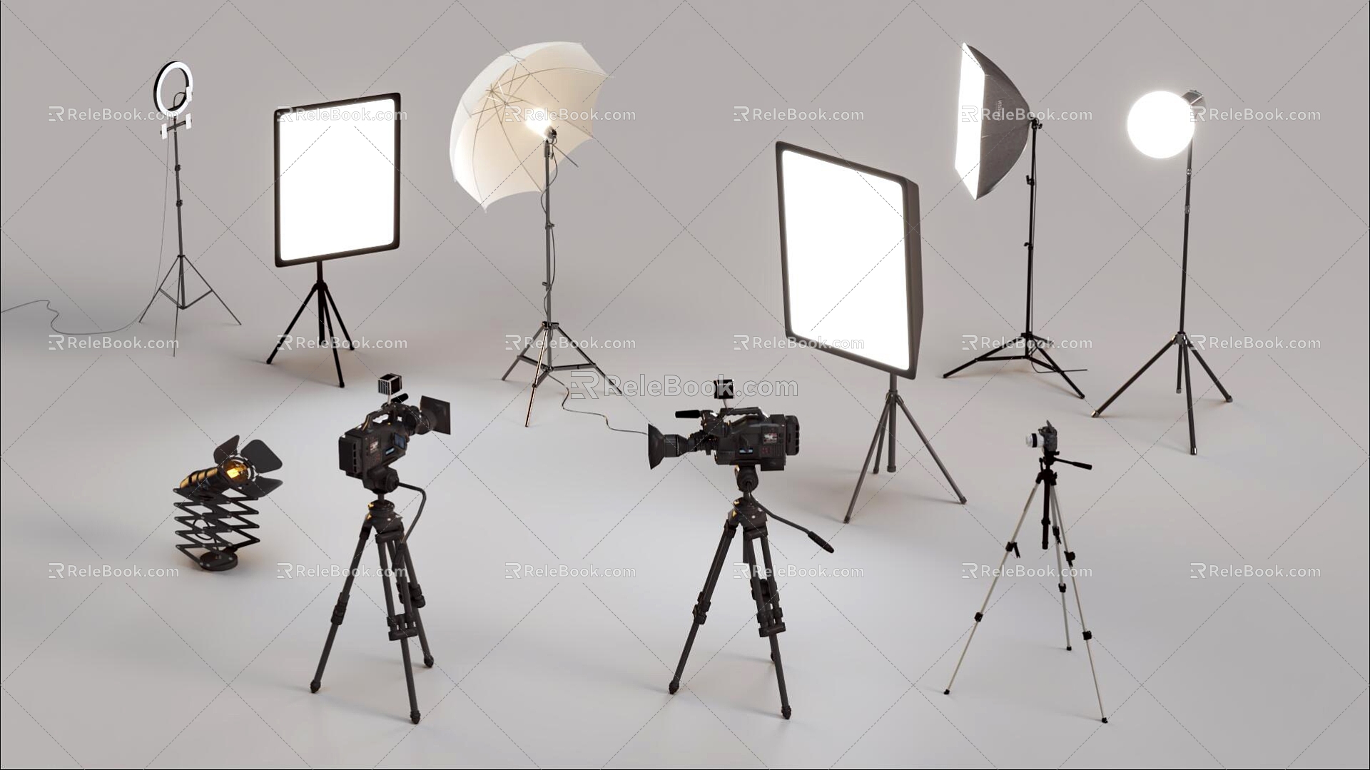 fill light studio light camera camera photography light 3d model