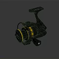 Modern Black And Yellow Fishing Reel With Spinning Mechanism And Durable Build