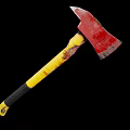 Firefighting Equipment Fire Axe Featuring Red Blade And Yellow Handle Design