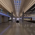 Spacious Modern Airport Terminal With Glass Skylight Sleek Lighting And Polished Floors
