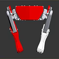 Quadruped Robotic Equipment With Red White Legs And Mechanical Body Design