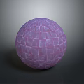 Purple Spherical Decorative Equipment With Grid Pattern Square Textured Surface For Modern Interior Decoration
