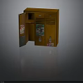 Brown Double Door Locker Furniture With Open Door And Stickers Inside