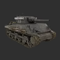 Vintage Gray Military Tank With Tracked Wheels Gun Barrel And Number 33