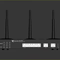 NetComm Wireless Router With Three Antennas Multiple Ports And Black Sleek Design