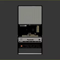 Panasonic Retro Computer With Black And Silver Design Keyboard And Control Buttons