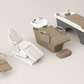 Modern Beauty Salon Equipment Including Massage Chairs Treatment Beds and Sink Units