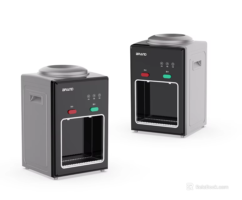 Two SHAYO Compact Electric Water Dispensers With Push Button Control And 3d model 
