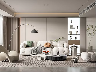 Modern Living Room Living Room Sofa Coffee Table 3d model