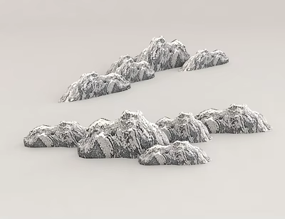 Detailed 3D Rendering of Stone Wood Decor with Stacked Stones and Natural Wooden Textures 3d model