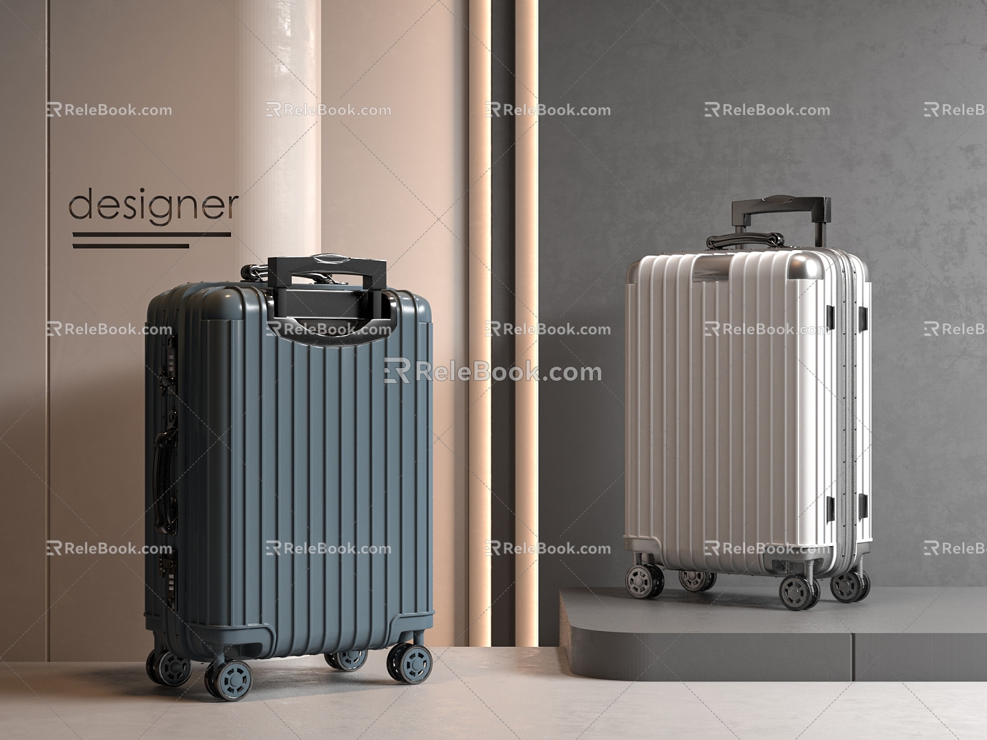 Luggage luggage luggage trolley luggage 3d model