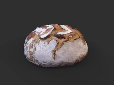 Artisan Bread With White Flour Dusted Crust And Golden Brown Texture 3d model