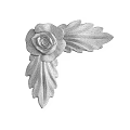 White Decorative Carving with Rose Flower and Leaf Design for Home Decoration Ornament