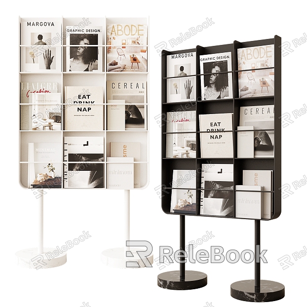 Modern Magazine Rack Middle Metal Bookshelf Magazine Rack Bookcase model