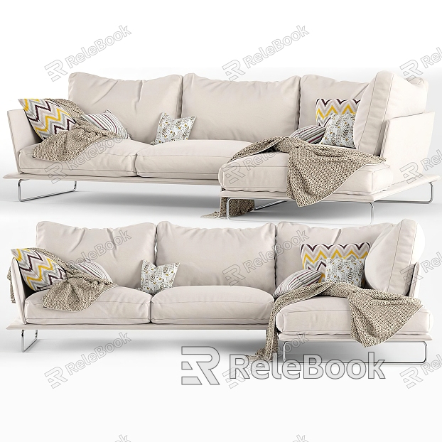 Double Sofa Multi-Person Sofa Pillow Blanket Corner Sofa Multi-Person Sofa Living Room Sofa Sofa Leisure Sofa Lazy Sofa model