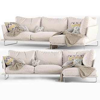 Double Sofa Multi-Person Sofa Pillow Blanket Corner Sofa Multi-Person Sofa Living Room Sofa Leisure Sofa Lazy Sofa 3d model