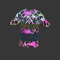 Stylish Short Sleeve T Shirt With Purple And Black Abstract Pattern Design