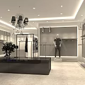 D&4 Modern Clothing Store With Mannequins Colorful Window Displays And Sleek Interior