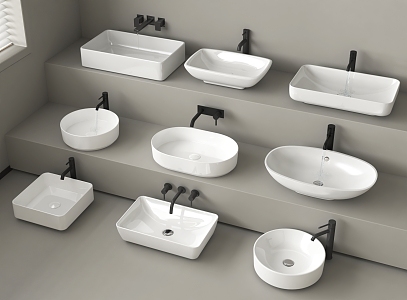 Modern wash basin wash basin counter basin faucet 3d model