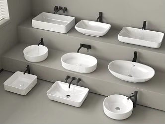Modern wash basin wash basin counter basin faucet 3d model
