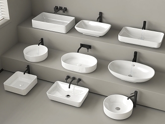 Modern wash basin wash basin counter basin faucet 3d model