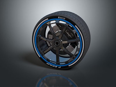 Modern Tire Wheel New Tire 3d model