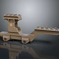 Mechanical Sculpture Carving of Precision Industrial Metal Part with Detailed Platforms and Holes