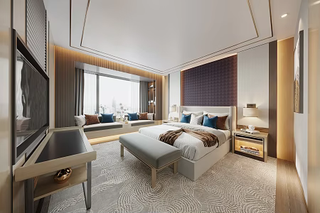 Modern Room Hong Kong-style Hotel Room 3d model