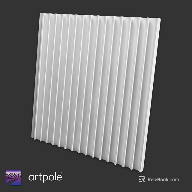 White Vertical Slatted Wall Panel with Clean Lines for Modern Interior Design 3d model 