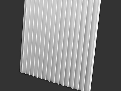 White Vertical Slatted Wall Panel with Clean Lines for Modern Interior Design 3d model