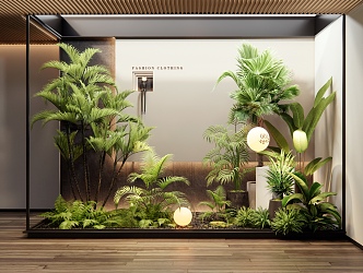 Modern Plant Pile Plant Combination Flower Mirror Courtyard Sketches Plant Landscape Shrub Moss Flowers Fern Green Plant 3d model