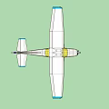 Small Passenger Plane With Propeller Blue And White Exterior And Purple Tail