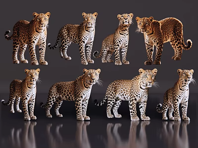 2D Animal Leopard Zoo Wildlife Animal World Wild Animals 3d model