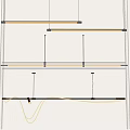 Modern Linear And Curved Pendant Lights With Frosted Glass Shade And LED Light Source