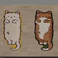 Cute Cat Shaped Decorative Rugs Standing Pose With Different Colors For Home Floor Decoration