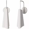 Two Stylish Modern Wall Lamps With Gold Round Base And White Lampshade Design
