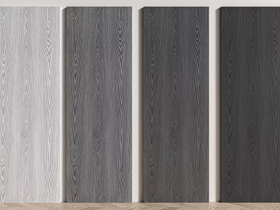 Decorative Wall Paneling with Gradient Gray Wood Grain Textures for Interior Design 3d model