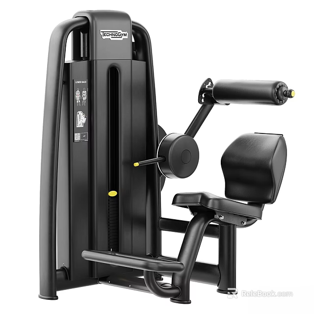 Sports Equipment Strength Training Machine With Black Frame Padded Seat And Adjustable Settings 3d model 