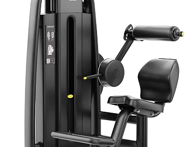 Sports Equipment Strength Training Machine With Black Frame Padded Seat And Adjustable Settings 3d model