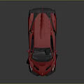 Red Sports Car With Aerodynamic Design Black Wheels And Rear Spoiler