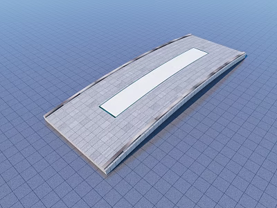 Sleek Modern Landscape Bridge Over Water Surface With Gray Deck And Central White Section 3d model