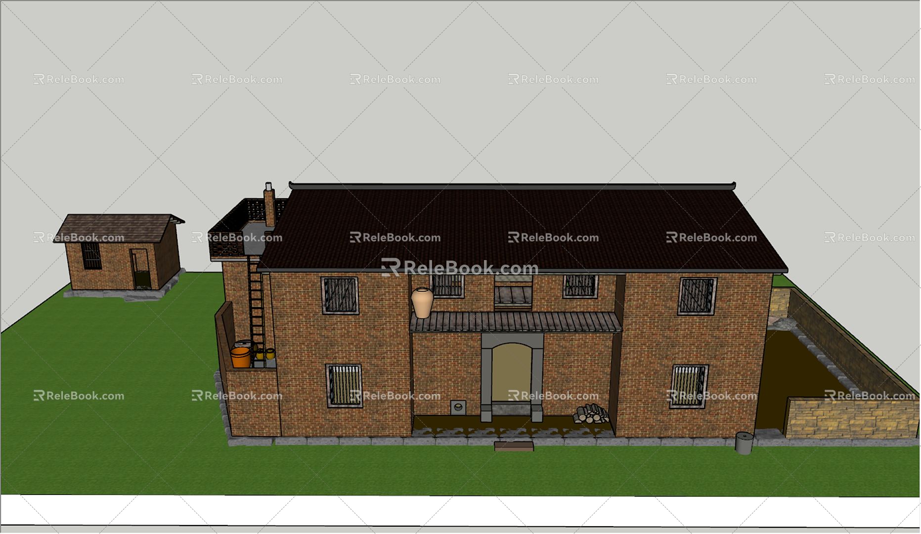 New Chinese House Home in Memory 3d model