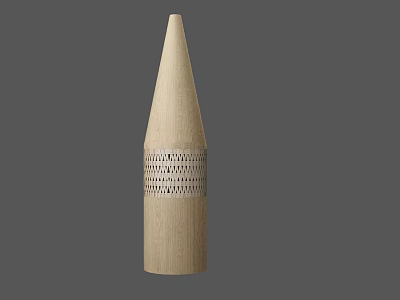 Minimalist Wooden Decorative Ornament Set With Conical Shape And Textured Decorative Band 3d model