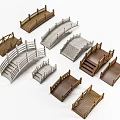 Landscape Bridges With Diverse Wooden Stone Designs And Decorative Railings For Gardens