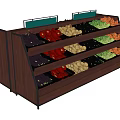 Open Wooden Multi Tiered Fruit And Vegetable Display Shelf For Retail Store
